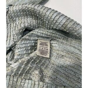 Sigrid Olsen Ribbed Ruched Sleeveless Tank Top Blue Green Grey Size Medium